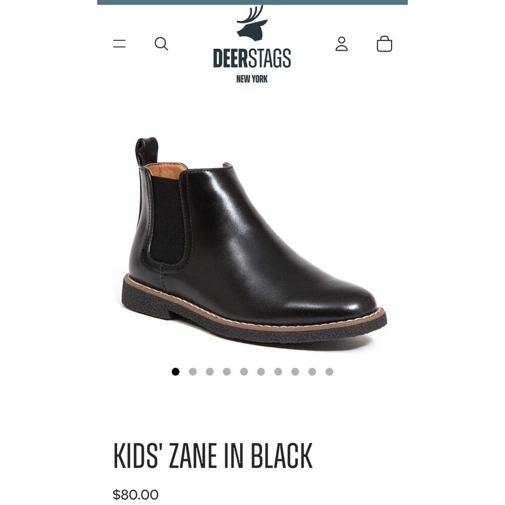 DEER STAGS Kids' Zane Memory Foam Size 7 Chelsea Boot, Black New SOLD OUT Online